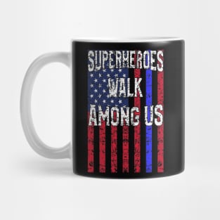 American Flag Police Cops Superheroes Walk Among Us Mug